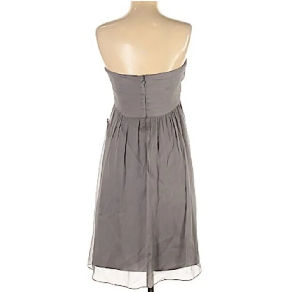 NWT J. Crew 100% Silk Grey Mini Formal👗 Sz 6